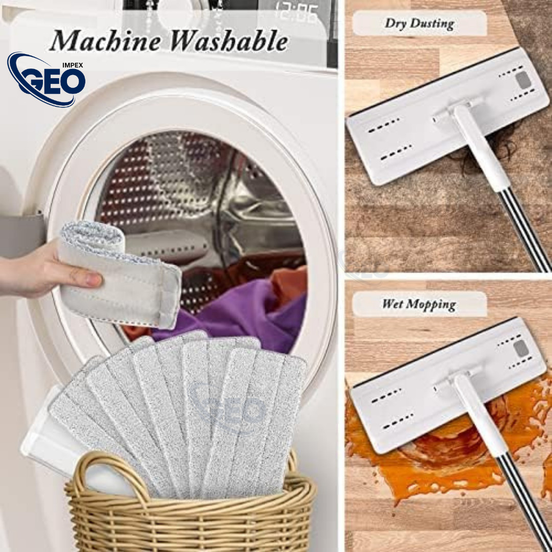 Microfiber Flat Mop | Self Wringing | 360°Rotatable Hand Free