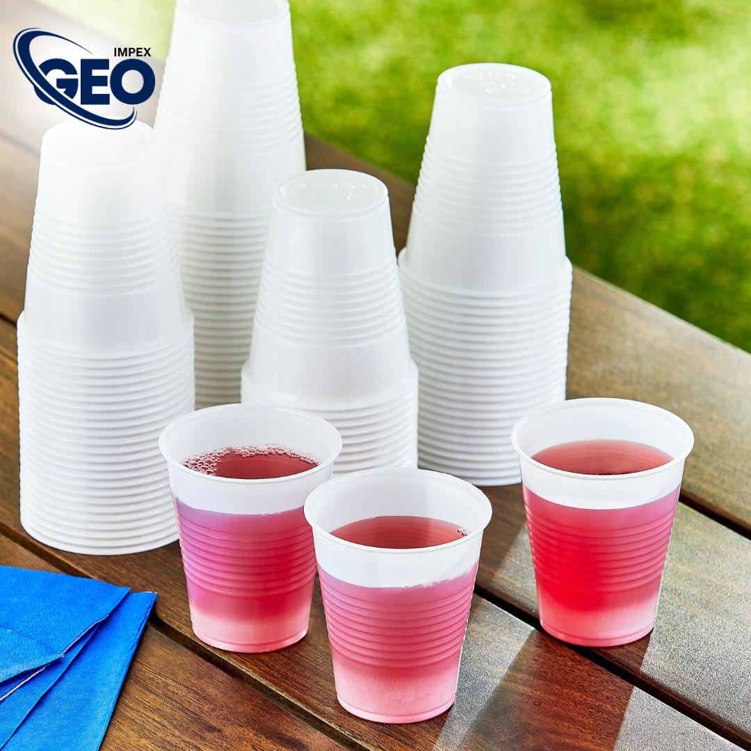 White 5 oz Disposable Water Plastic Cups