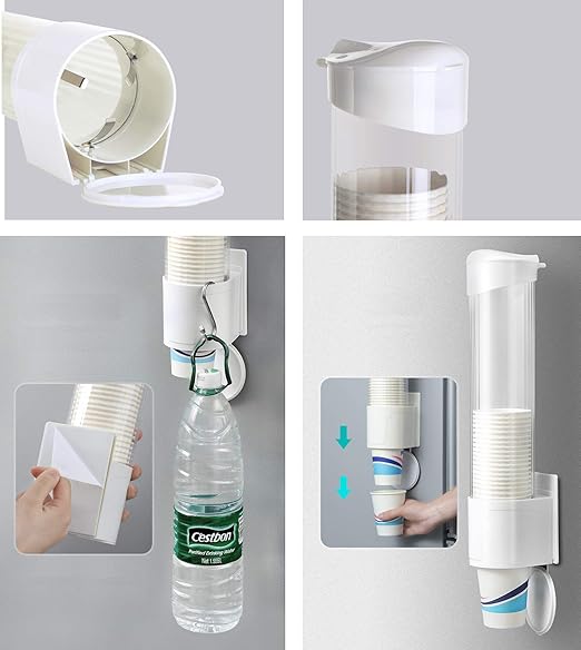 Anti Dust Disposable Plastic Paper Cups Dispenser Holder