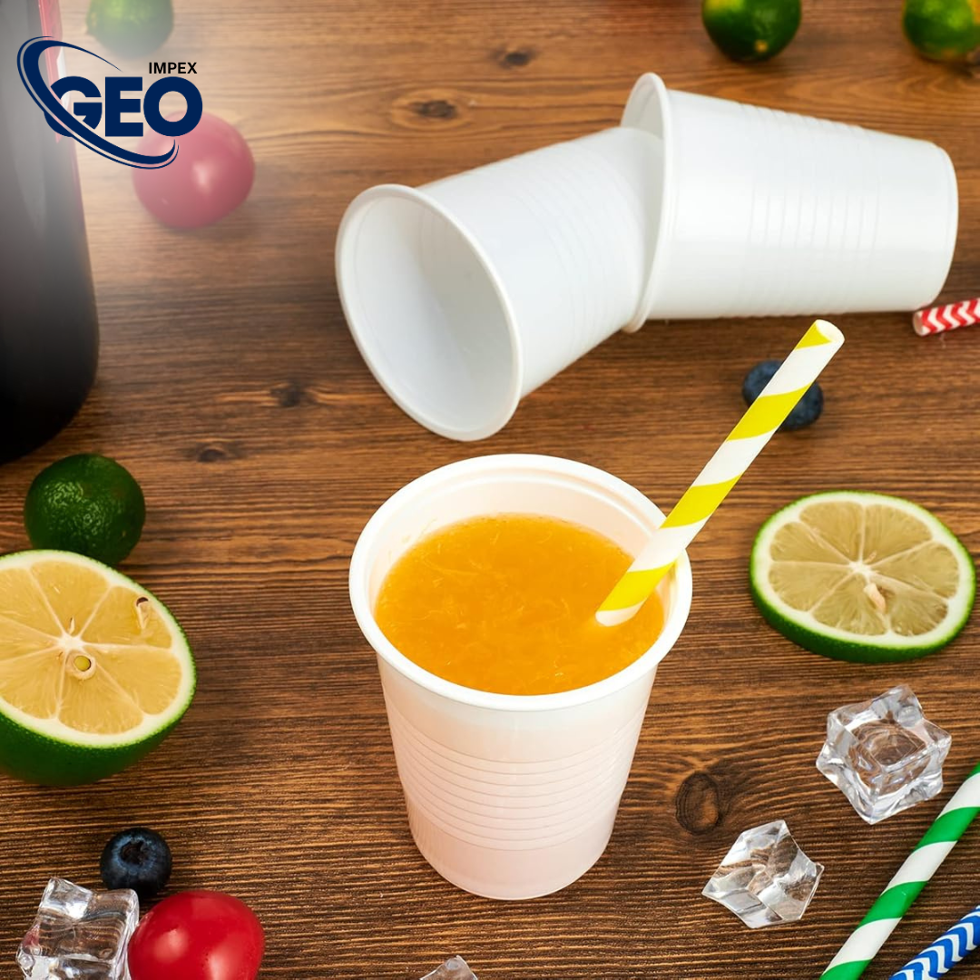 White 5 oz Disposable Water Plastic Cups