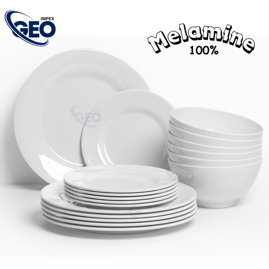 GEO Melamine Dinnerware | Pure White