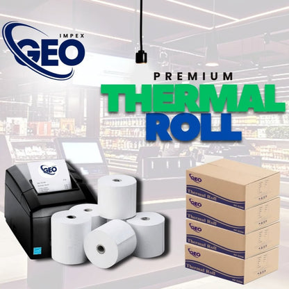 Geo Thermal Roll Premium 80mm | Billing, Receipt Roll, for EPOS POS Terminal, Cash Register, Till Machine, EPOS Printer