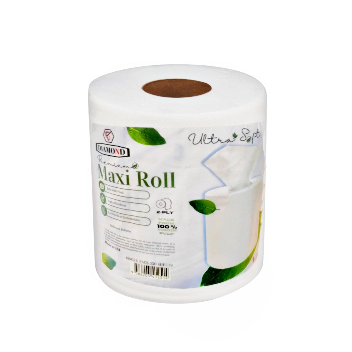 DIAMOND 350 Sheets Kitchen Paper Towels, 350 sheets x 2-Ply, Embossed, Highly Absorbent